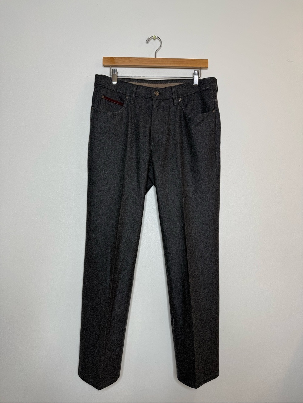 Hiltl The Ultimate Trousers Carded Flannel 100% Wool Trouser Pant in grey 48